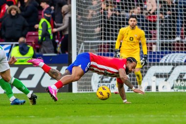 Madrid, İspanya - 3 Mart 2024: Atletico de Madrid ile Real Betis arasındaki lig maçı. Atletico de Madrid oyuncuları. Profesyonel futbol.