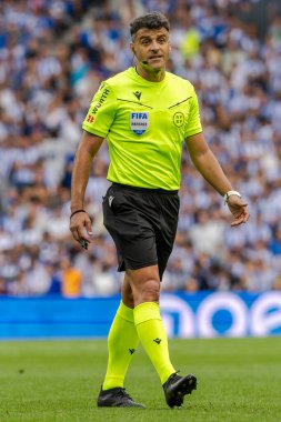 San Sebastian, İspanya - 13 Eylül 2025: La Liga Real Sociedad ve Real Madrid maçı San Sebastian 'da oynandı. Gil Manzano, hakem. La Liga 2024-2025.
