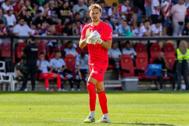 Madrid, İspanya - 21 Eylül 2025: Madrid 'de oynanan Rayo Vallecano ve Celta de Vigo ligi maçı. Celta oyuncuları. Rayo oyuncuları. EA Spor Ligi 2024, 2025. İspanyol futbolu.