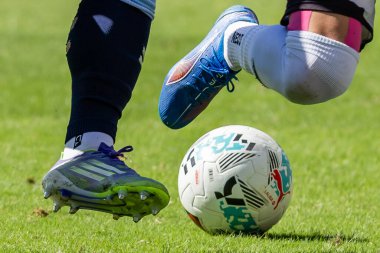 Madrid, İspanya - 21 Eylül 2025: Madrid 'de oynanan Rayo Vallecano ve Celta de Vigo ligi maçı. Celta oyuncuları. Rayo oyuncuları. EA Spor Ligi 2024, 2025. İspanyol futbolu.