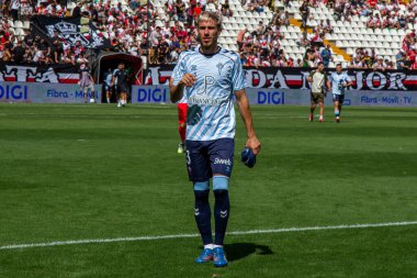 Madrid, İspanya - 21 Eylül 2025: Madrid 'de oynanan Rayo Vallecano ve Celta de Vigo ligi maçı. Celta oyuncuları. Rayo oyuncuları. EA Spor Ligi 2024, 2025. İspanyol futbolu.