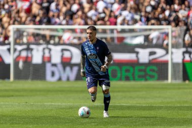 Madrid, İspanya - 21 Eylül 2025: Madrid 'de oynanan Rayo Vallecano ve Celta de Vigo ligi maçı. Celta oyuncuları. Rayo oyuncuları. EA Spor Ligi 2024, 2025. İspanyol futbolu.