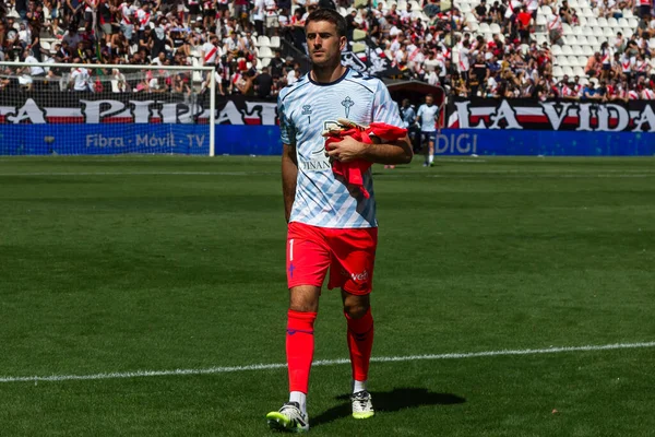 Madrid, İspanya - 21 Eylül 2025: Madrid 'de oynanan Rayo Vallecano ve Celta de Vigo ligi maçı. Celta oyuncuları. Rayo oyuncuları. EA Spor Ligi 2024, 2025. İspanyol futbolu.