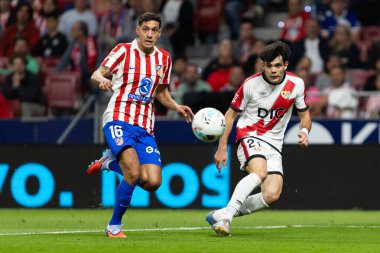 Madrid, İspanya - 24 Eylül 2025: Atletico Madrid ile Rayo Vallecano arasındaki La Liga maçı Madrid 'de oynandı. Atletico Madrid oyuncuları. EA Spor Ligi. Madrid Derbisi.