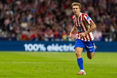 Madrid, İspanya - 24 Eylül 2025: Atletico Madrid ile Rayo Vallecano arasındaki La Liga maçı Madrid 'de oynandı. Atletico Madrid oyuncuları. EA Spor Ligi. Madrid Derbisi.