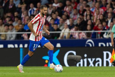 Madrid, İspanya - 24 Eylül 2025: Atletico Madrid ile Rayo Vallecano arasındaki La Liga maçı Madrid 'de oynandı. Atletico Madrid oyuncuları. EA Spor Ligi. Madrid Derbisi.