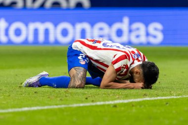 Madrid, İspanya - 24 Eylül 2025: Atletico Madrid ile Rayo Vallecano arasındaki La Liga maçı Madrid 'de oynandı. Atletico Madrid oyuncuları. EA Spor Ligi. Madrid Derbisi.