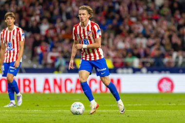 Madrid, İspanya - 24 Eylül 2025: Atletico Madrid ile Rayo Vallecano arasındaki La Liga maçı Madrid 'de oynandı. Atletico Madrid oyuncuları. EA Spor Ligi. Madrid Derbisi.