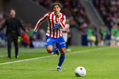 Madrid, İspanya - 24 Eylül 2025: Atletico Madrid ile Rayo Vallecano arasındaki La Liga maçı Madrid 'de oynandı. Atletico Madrid oyuncuları. EA Spor Ligi. Madrid Derbisi.