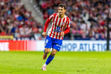 Madrid, İspanya - 24 Eylül 2025: Atletico Madrid ile Rayo Vallecano arasındaki La Liga maçı Madrid 'de oynandı. Atletico Madrid oyuncuları. EA Spor Ligi. Madrid Derbisi.