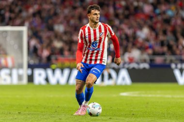 Madrid, İspanya - 24 Eylül 2025: Atletico Madrid ile Rayo Vallecano arasındaki La Liga maçı Madrid 'de oynandı. Atletico Madrid oyuncuları. EA Spor Ligi. Madrid Derbisi.