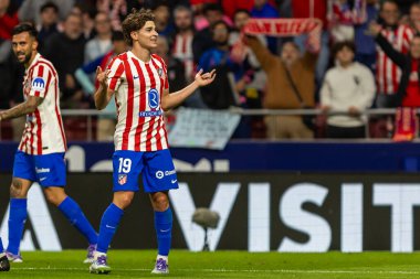 Madrid, İspanya - 24 Eylül 2025: Atletico Madrid ile Rayo Vallecano arasındaki La Liga maçı Madrid 'de oynandı. Atletico Madrid oyuncuları. EA Spor Ligi. Madrid Derbisi.