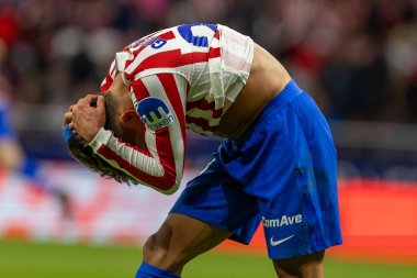 Madrid, İspanya - 24 Eylül 2025: Atletico Madrid ile Rayo Vallecano arasındaki La Liga maçı Madrid 'de oynandı. Atletico Madrid oyuncuları. EA Spor Ligi. Madrid Derbisi.