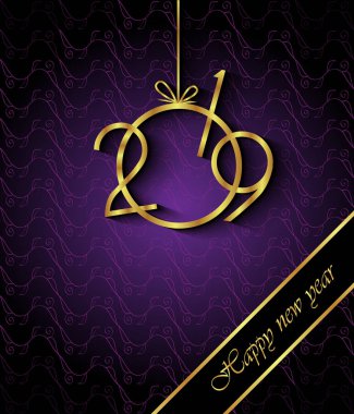 Davetiyeler, Festival afişleri, tebrik kartları için 2019 mutlu yeni yıl arka plan.