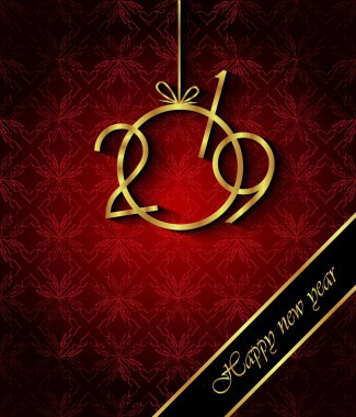 Davetiyeler, Festival afişleri, tebrik kartları için 2019 mutlu yeni yıl arka plan.