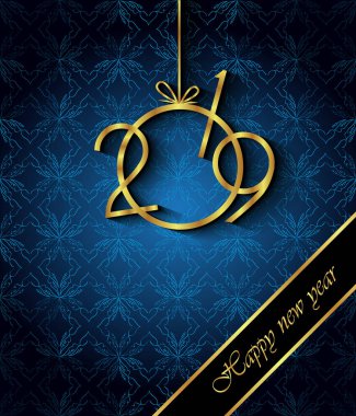 Davetiyeler, Festival afişleri, tebrik kartları için 2019 mutlu yeni yıl arka plan.