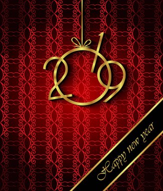 Davetiyeler, Festival afişleri, tebrik kartları için 2019 mutlu yeni yıl arka plan.