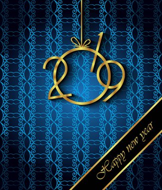 Davetiyeler, Festival afişleri, tebrik kartları için 2019 mutlu yeni yıl arka plan.