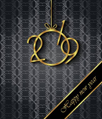 Davetiyeler, Festival afişleri, tebrik kartları için 2019 mutlu yeni yıl arka plan.