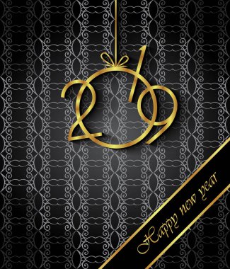 Davetiyeler, Festival afişleri, tebrik kartları için 2019 mutlu yeni yıl arka plan.