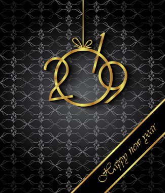 Davetiyeler, Festival afişleri, tebrik kartları için 2019 mutlu yeni yıl arka plan.