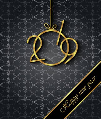 Davetiyeler, Festival afişleri, tebrik kartları için 2019 mutlu yeni yıl arka plan.