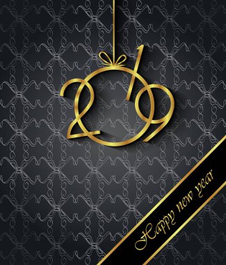 Davetiyeler, Festival afişleri, tebrik kartları için 2019 mutlu yeni yıl arka plan.