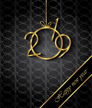 Davetiyeler, Festival afişleri, tebrik kartları için 2019 mutlu yeni yıl arka plan.