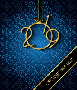 Davetiyeler, Festival afişleri, tebrik kartları için 2019 mutlu yeni yıl arka plan.