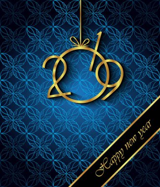 Davetiyeler, Festival afişleri, tebrik kartları için 2019 mutlu yeni yıl arka plan.