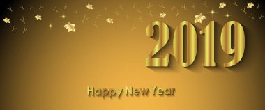 Davetiyeler, Festival afişleri, tebrik kartları için 2019 mutlu yeni yıl arka plan.