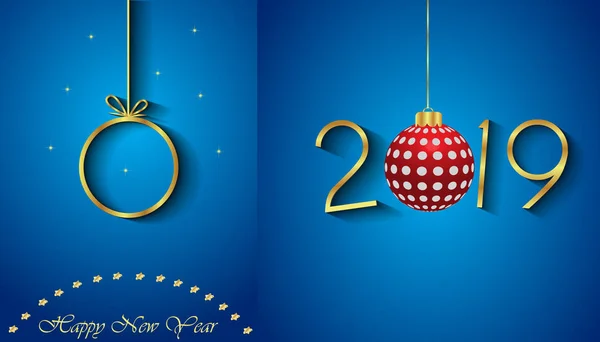 2019 Happy New Year Background Your Invitations Festive Posters Greetings — Stock Vector
