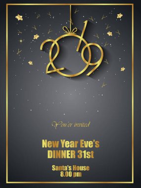 Davetiyeler, Festival afişleri, tebrik kartları için 2019 mutlu yeni yıl arka plan.