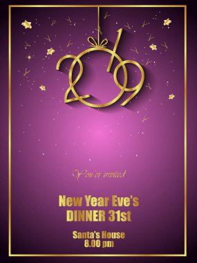 Davetiyeler, Festival afişleri, tebrik kartları için 2019 mutlu yeni yıl arka plan.