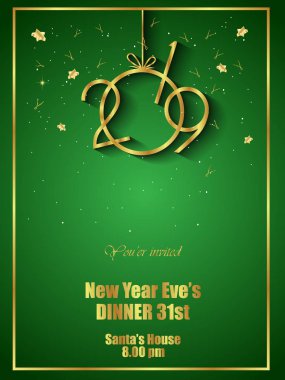 Davetiyeler, Festival afişleri, tebrik kartları için 2019 mutlu yeni yıl arka plan.