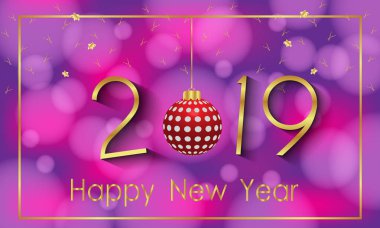 Davetiyeler, Festival afişleri, tebrik kartları için 2019 mutlu yeni yıl arka plan.
