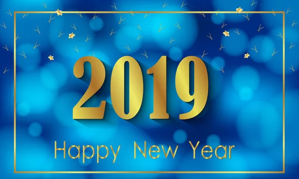 2019 Feliz Año Nuevo Fondo Para Sus Invitaciones Carteles Festivos — Vector de stock
