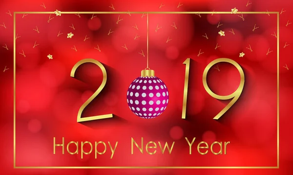 2019 Feliz Año Nuevo Fondo Para Sus Invitaciones Carteles Festivos — Vector de stock