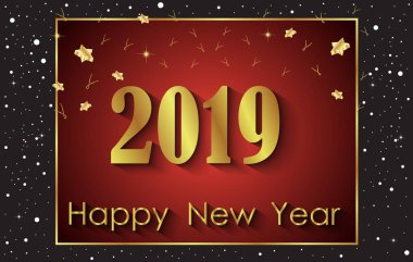 Davetiyeler, Festival afişleri, tebrik kartları için 2019 mutlu yeni yıl arka plan.