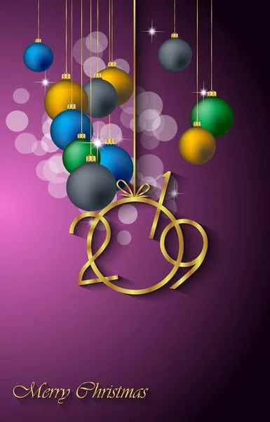 2019 Veselé Vánoční Pozadí Pro Vaše Pozvání Slavnostní Plakáty Pohlednice — Stockový vektor