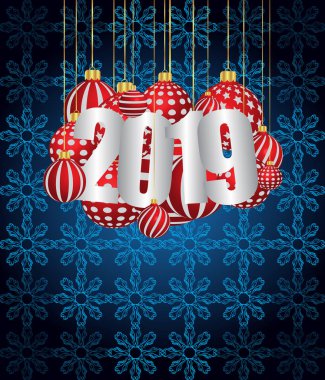 2019 happy New Year Mevsimlik arka plan davetiyeler, Festival afişleri, tebrik kartları için.