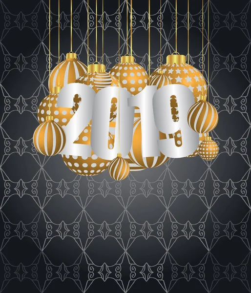 2019 Feliz Ano Novo Fundo Sazonal Para Seus Convites Cartazes — Vetor de Stock