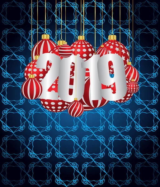 2019 Happy New Year Seizoensgebonden Achtergrond Voor Uitnodigingen Feestelijke Posters — Stockvector