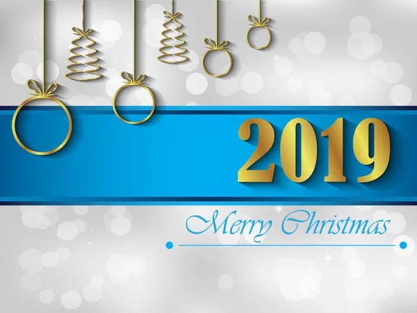 Frohe Weihnachten 2019 Saisonaler Hintergrund Für Ihre Einladungen Festlichen Poster — Stockvektor