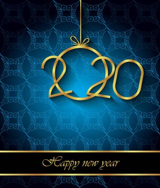 Sezonluk davetiyeleriniz, festival posterleri, tebrik kartlarınız için 2020 Happy New Year arka planı.