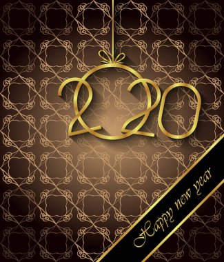 Sezonluk davetiyeleriniz, festival posterleri, tebrik kartlarınız için 2020 Happy New Year arka planı.