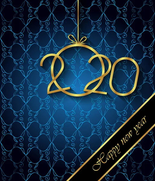 あなたの季節の招待状 お祝いのポスター グリーティングカードのための2020ハッピーニューイヤーの背景 — ストックベクタ