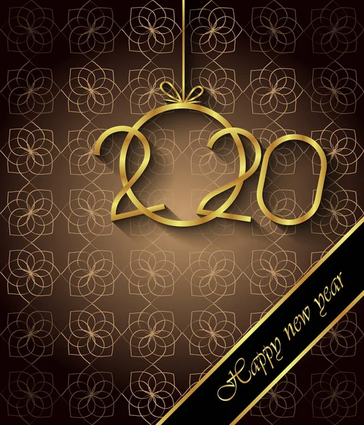 2020 Happy New Year Background Pentru Invitațiile Sezon Postere Festive — Vector de stoc