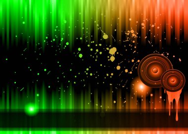 Renkli unsurları ile Disco club el ilanı. Poster ve müzik arka planı için idealdir.