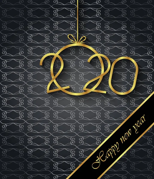 2020 Šťastný Nový Rok Pozadí Vašich Sezonních Pozvání Slavnostní Plakáty — Stockový vektor